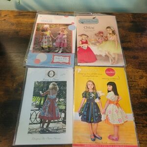 NEW Vintage Girls Sewing Dress Pattern Lot 4 NIP Cottagecore Y2K Craft
